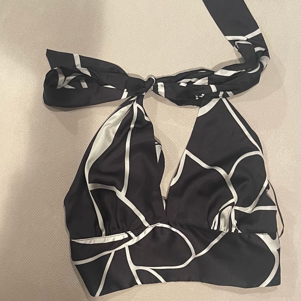 Cotton Candy LA Tie Top Black and White.